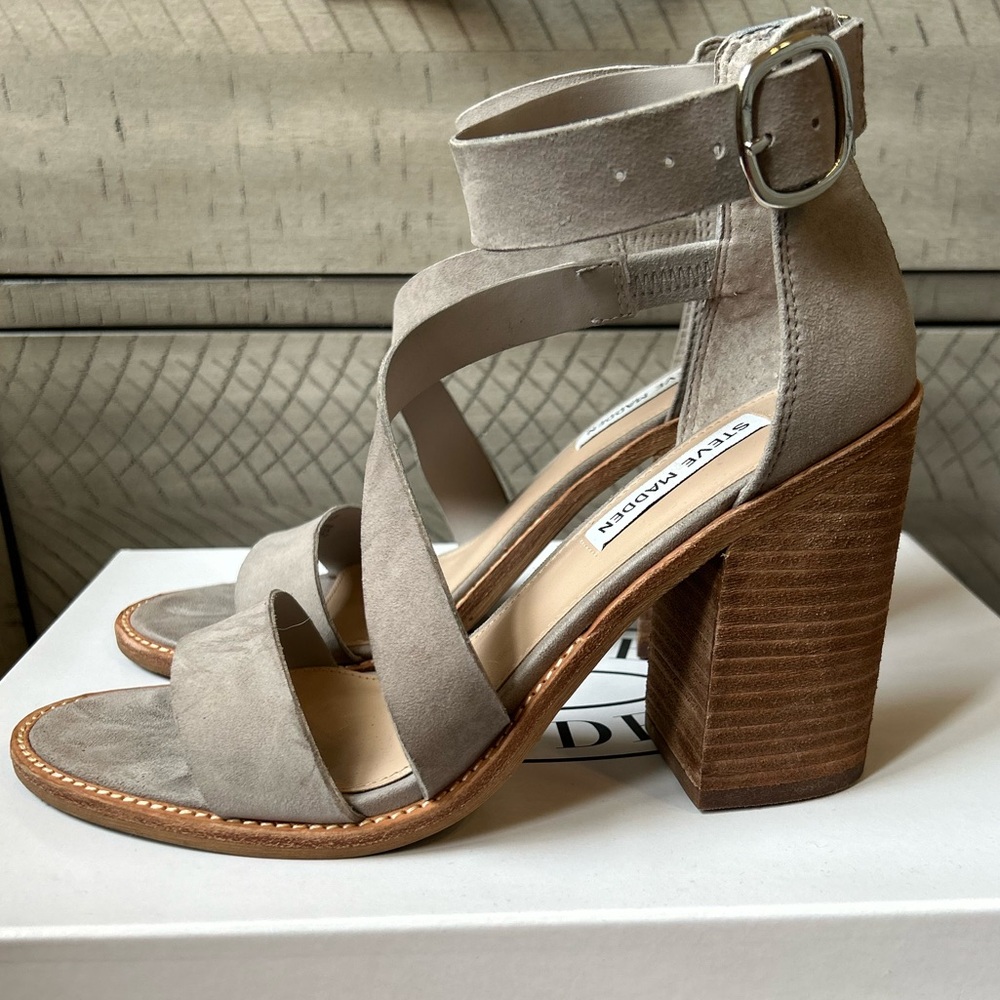 Steve Madden Grey Heeled Sandals